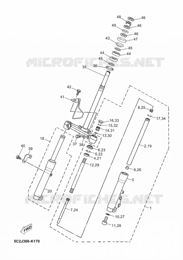 FOURCHE 2 Yamaha SCOOTER 50 2011 NEOS  YN50 NEO'S