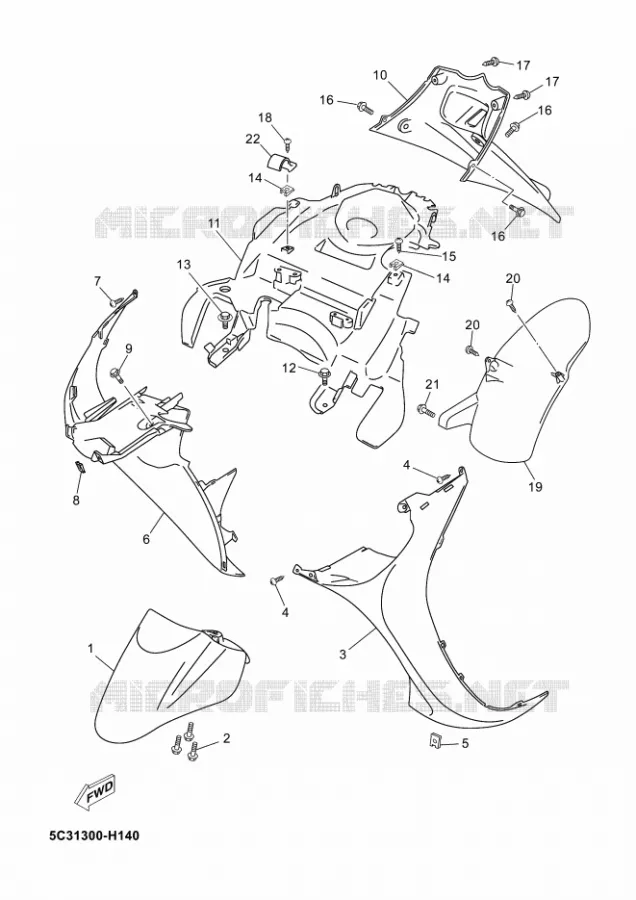 GARDE BOUE Yamaha SCOOTER 50 2011 NEOS 4T  YN50F NEO'S