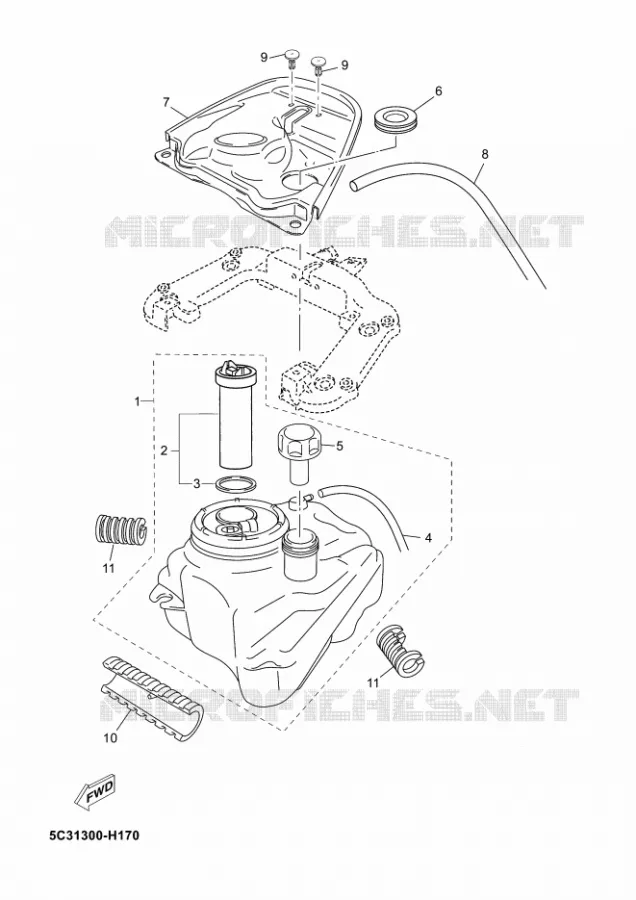 RESERVOIR A ESSENCE Yamaha SCOOTER 50 2011 NEOS 4T  YN50F NEO'S