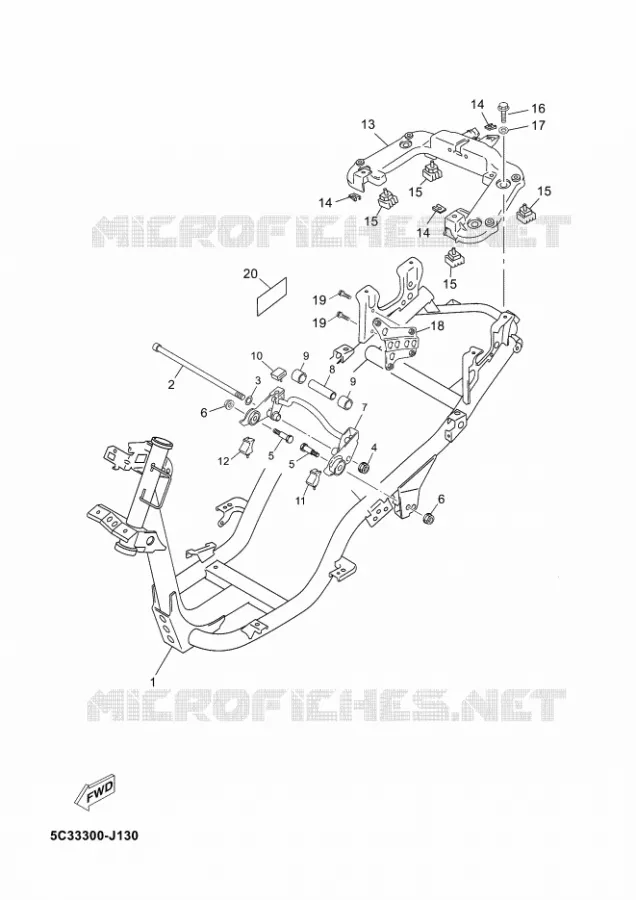 CADRE Yamaha SCOOTER 50 2011 NEOS 4T  YN50F NEO'S