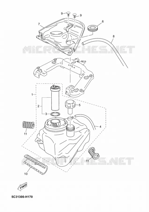 RESERVOIR A ESSENCE Yamaha SCOOTER 50 2011 NEOS 4T  YN50F NEO'S