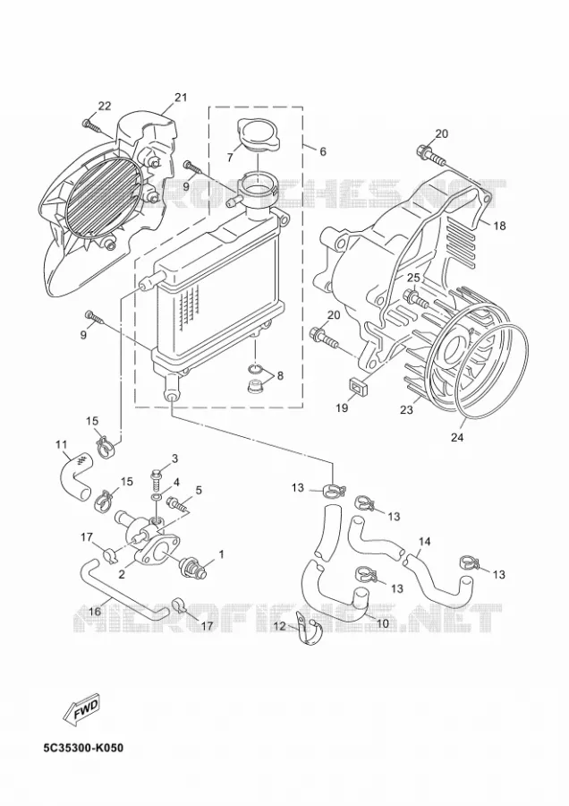 RADIATEUR / DURITES Yamaha SCOOTER 50 2011 NEOS 4T  YN50F NEO'S