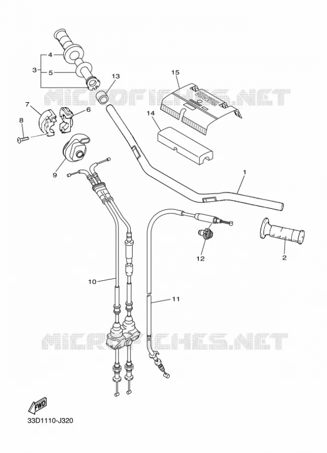 GUIDON ET CABLES Yamaha MOTO 450 2011 YZF  YZ450F
