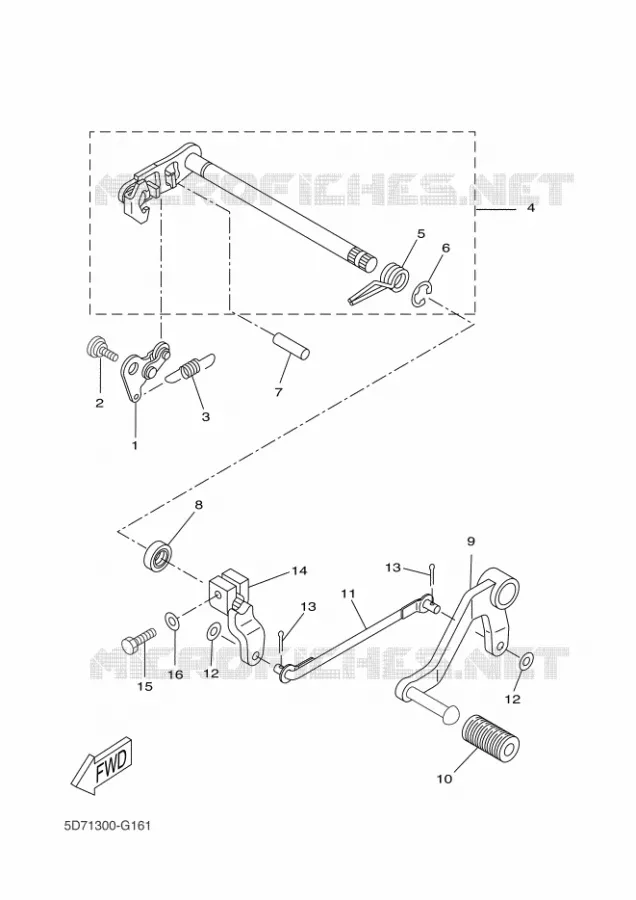 AXE DE SELECTEUR / PEDALE Yamaha MOTO 125 2011 R125  YZF-R125