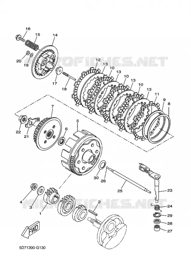 EMBRAYAGE DE DEMARREUR Yamaha MOTO 125 2011 R125  YZF-R125