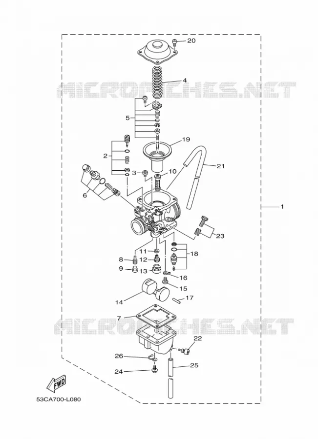 CARBURATEUR Yamaha MOTO 200 2012 AG  AG200F