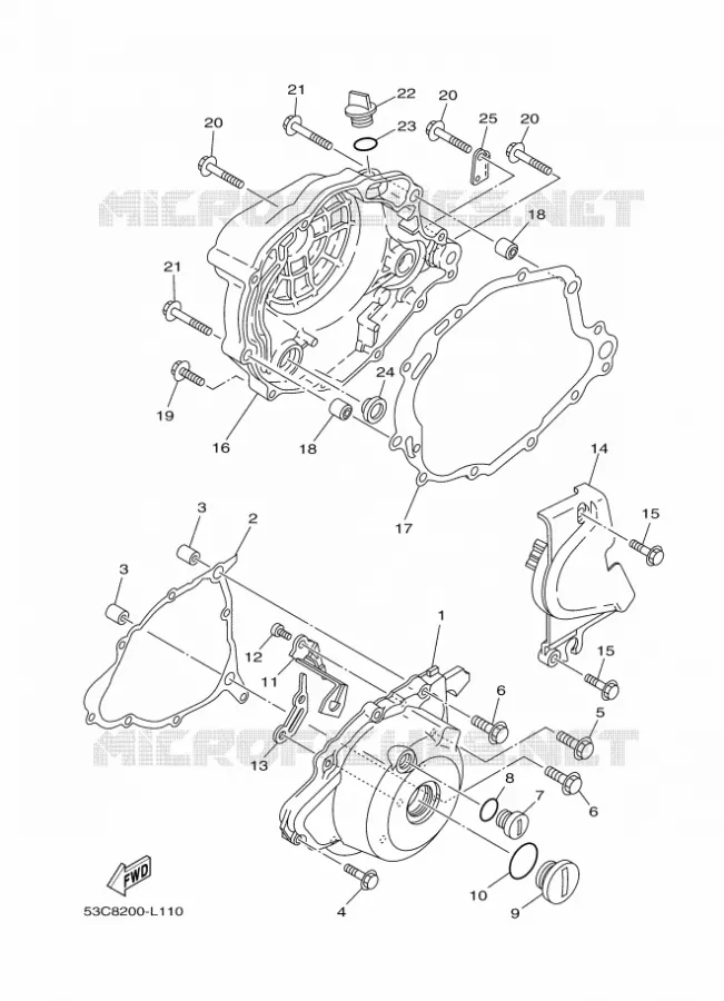 CARTER - MOTEUR 1 Yamaha MOTO 200 2012 AG  AG200F