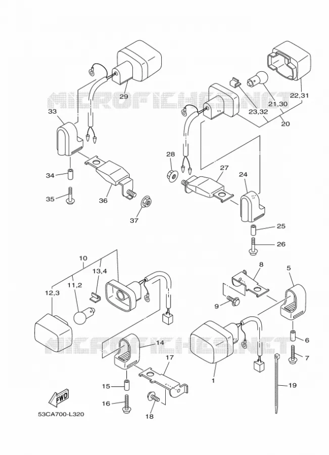 CLIGNOTANT Yamaha MOTO 200 2012 AG  AG200F