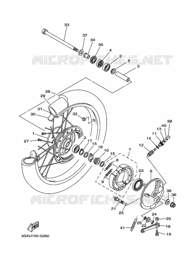 ROUE AVANT Yamaha MOTO 200 2012 AG  AG200F