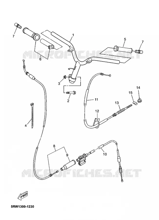 GUIDON ET CABLES Yamaha SCOOTER 50 2012 MACH  CS50Z MACH G LIQUIDE
