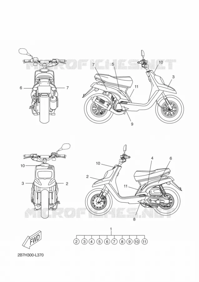 EMBLEME Yamaha SCOOTER 50 2012 BW'S  CW50N