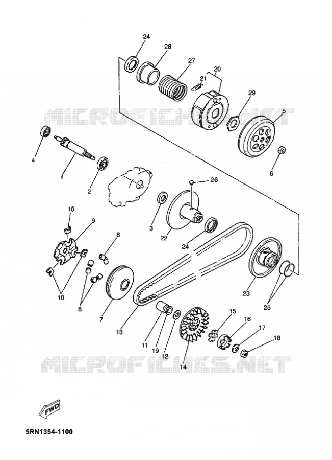 EMBRAYAGE DE DEMARREUR Yamaha SCOOTER 50 2012 JOG  CS50 JOG R