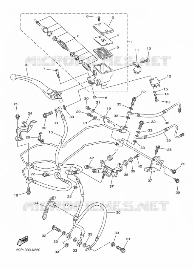 MAITRE CYLINDRE DE FREIN AVANT Yamaha MOTO 800 2012 FZ8 ABS  FZ8-NA