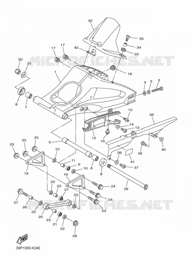 BRAS ARRIERE Yamaha MOTO 800 2012 FAZER  FZ8-S