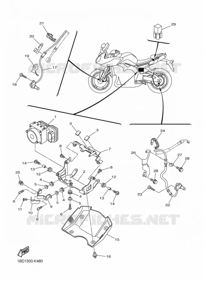 PARTIE ELECTRIQUE 3 Yamaha MOTO 800 2012 FAZER ABS  FZ8-SA