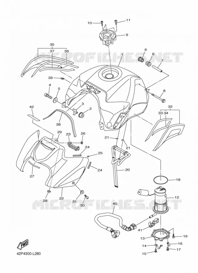 RESERVOIR A ESSENCE Yamaha MOTO 800 2012 FAZER ABS  FZ8-SA