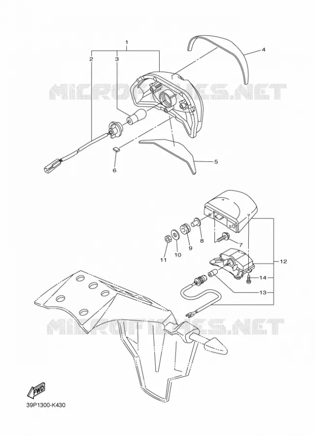 FEU ARRIERE Yamaha MOTO 800 2012 FAZER ABS  FZ8-SA