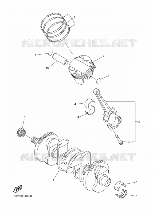 VILEBREQUIN / PISTON Yamaha MOTO 800 2012 FAZER ABS  FZ8-SA