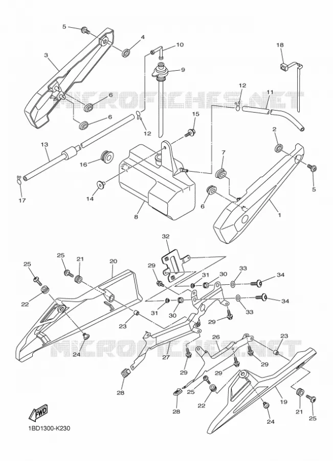 COUVERCLE LATERAL Yamaha MOTO 800 2012 FAZER ABS  FZ8-SA