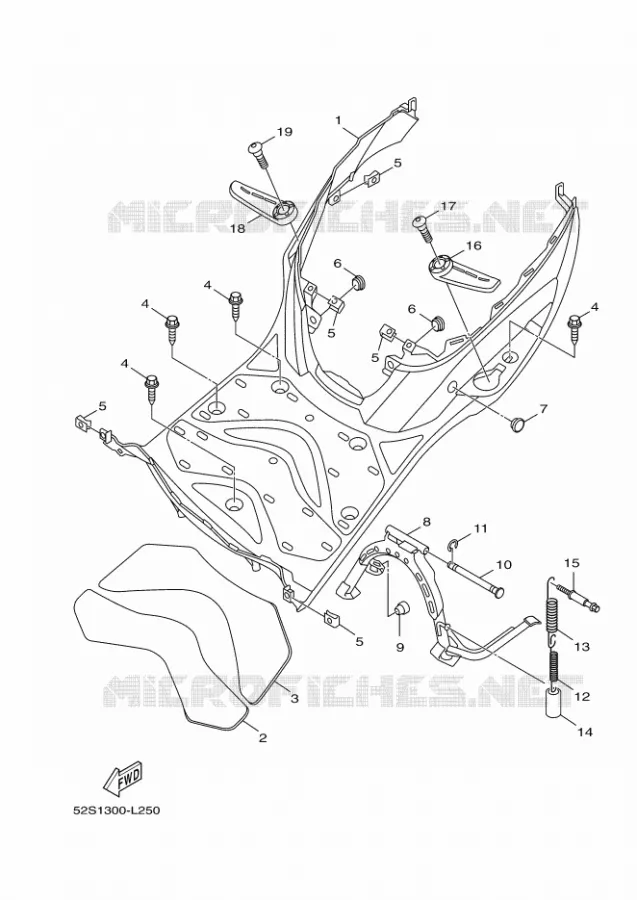 SUPPORT / REPOSE PIEDS Yamaha SCOOTER 125 2012 OCEO  HW125 OCEO