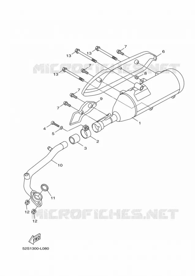ECHAPPEMENT Yamaha SCOOTER 125 2012 OCEO  HW125 OCEO