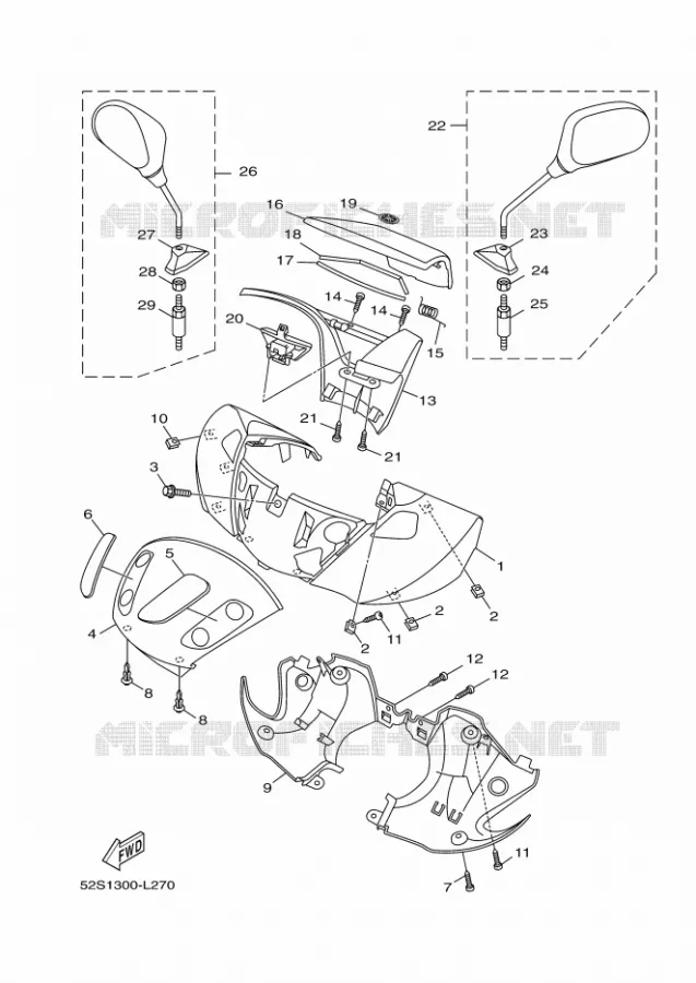 CARENAGES 1  Yamaha SCOOTER 125 2012 OCEO  HW125 OCEO