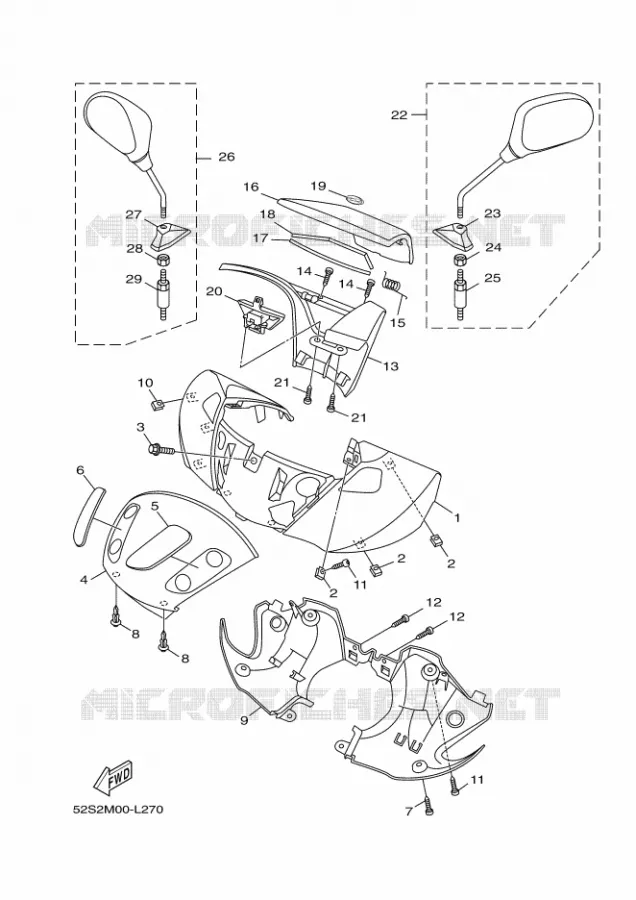 CARENAGES 1  Yamaha SCOOTER 125 2012 OCEO  HW125 OCEO