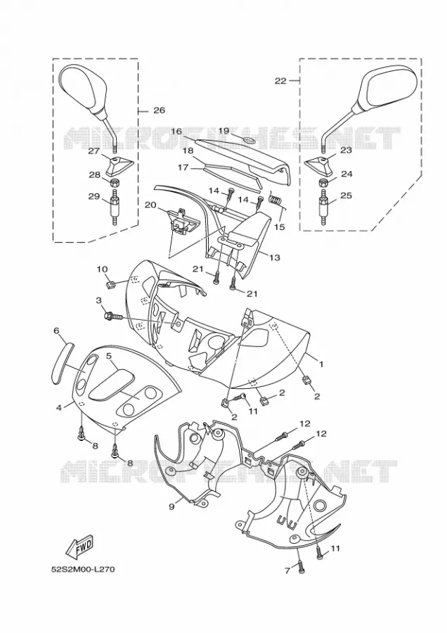 CARENAGES 1  Yamaha SCOOTER 125 2012 OCEO  HW125 OCEO