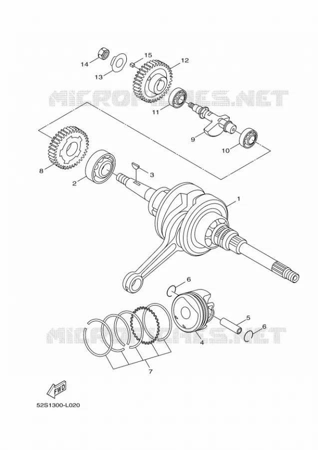 VILEBREQUIN / PISTON Yamaha SCOOTER 125 2012 OCEO  HW125 OCEO