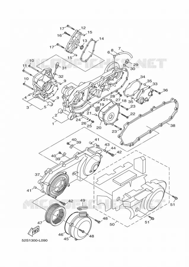 CARTER MOTEUR Yamaha SCOOTER 150 2012 XENTER  HW151