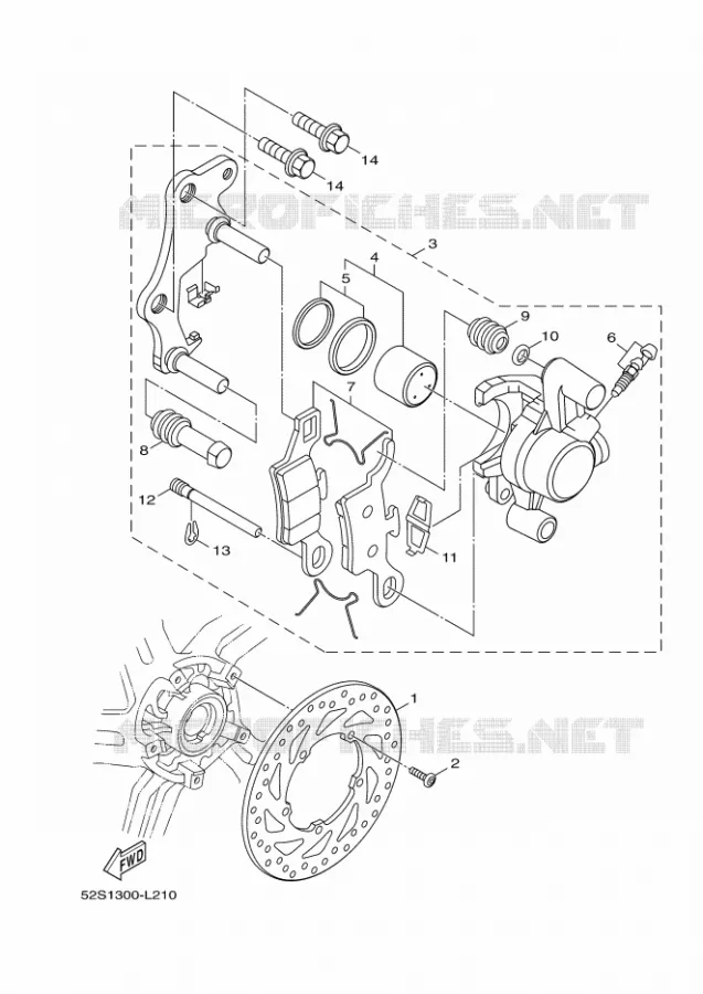 ETRIER DE FREIN AVANT Yamaha SCOOTER 150 2012 XENTER  HW151