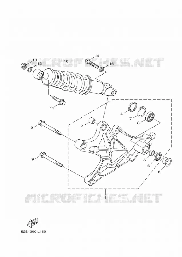 BRAS OSCILLANT / AMORTISSEUR Yamaha SCOOTER 150 2012 XENTER  HW151