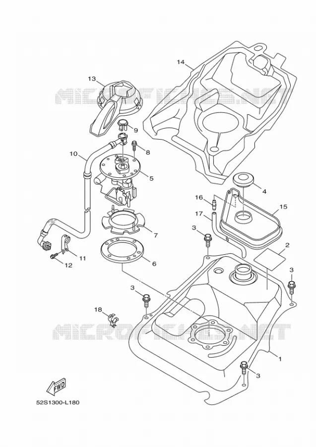 RESERVOIR A ESSENCE Yamaha SCOOTER 150 2012 XENTER  HW151