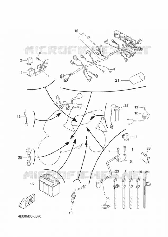 PARTIE ELECTRIQUE 2 Yamaha SCOOTER 50 2012 NITRO NAKED  YQ50L NITRO NAKED