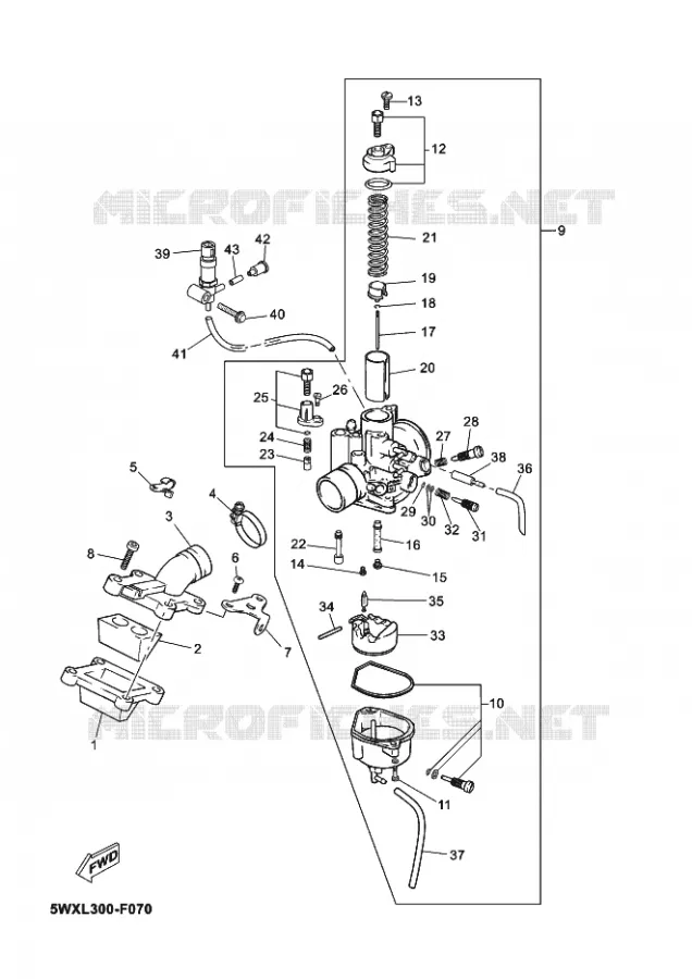 CARBURATEUR Yamaha MOTO 50 2012 TZR  TZR50