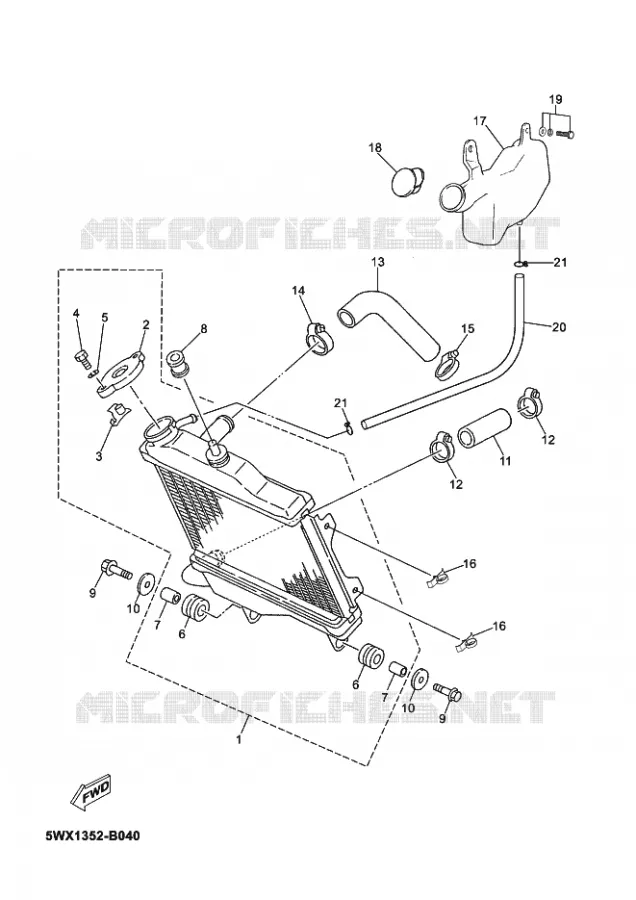 RADIATEUR / DURITES Yamaha MOTO 50 2012 TZR  TZR50