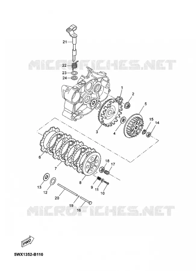 EMBRAYAGE DE DEMARREUR Yamaha MOTO 50 2012 TZR  TZR50