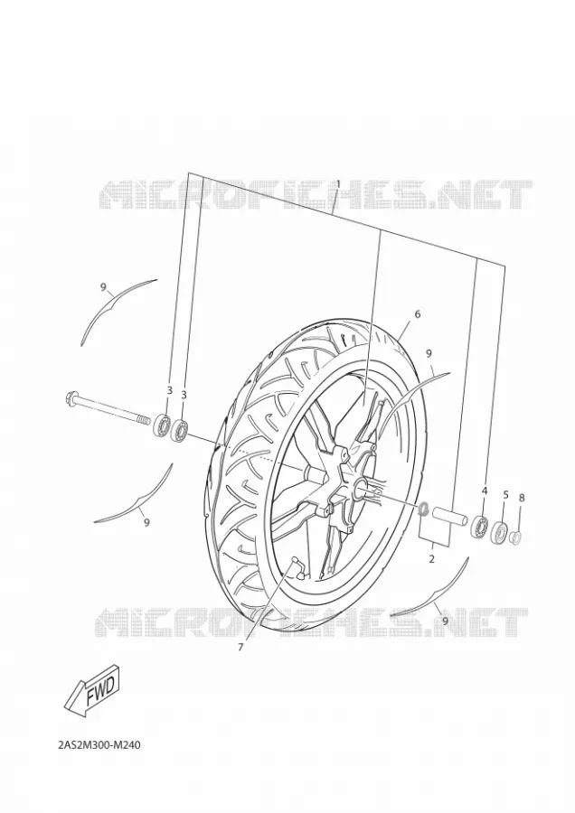 ROUE AVANT Yamaha MOTO 50 2012 TZR  TZR50