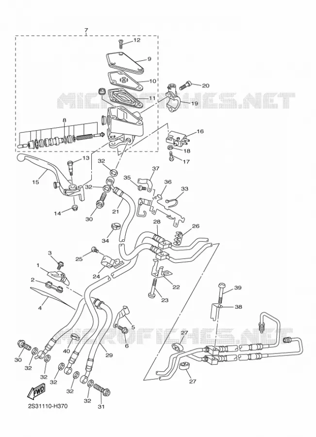 MAITRE CYLINDRE DE FREIN AVANT Yamaha MOTO 1700 2012 VMAX  VMX17