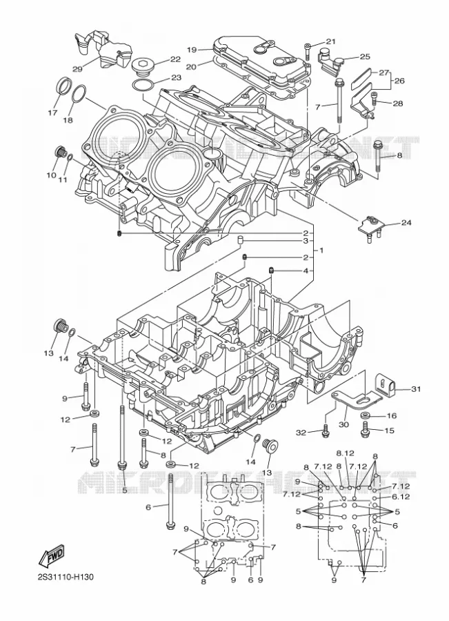 CARTER MOTEUR Yamaha MOTO 1700 2012 VMAX  VMX17