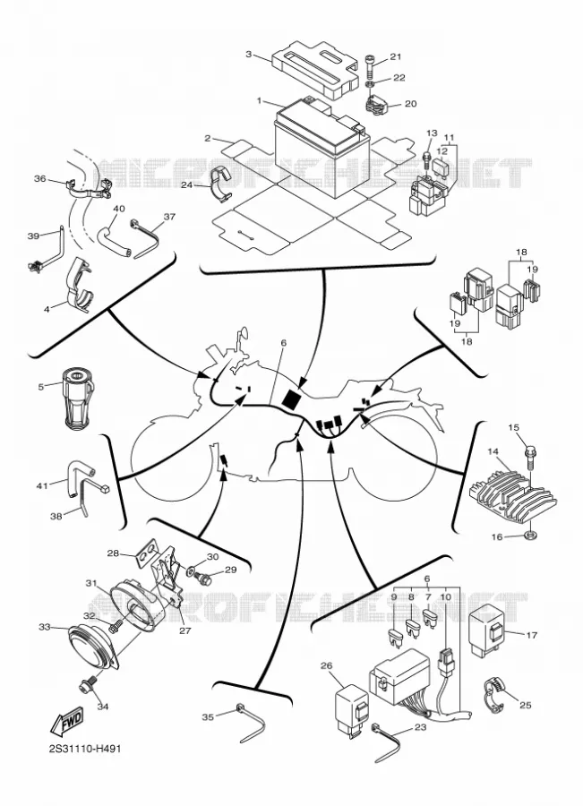 PARTIE ELECTRIQUE 2 Yamaha MOTO 1700 2012 VMAX  VMX17