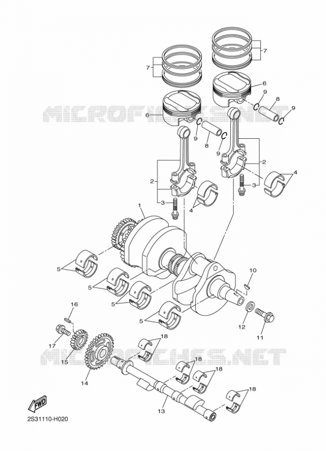 VILEBREQUIN / PISTON Yamaha MOTO 1700 2012 VMAX  VMX17