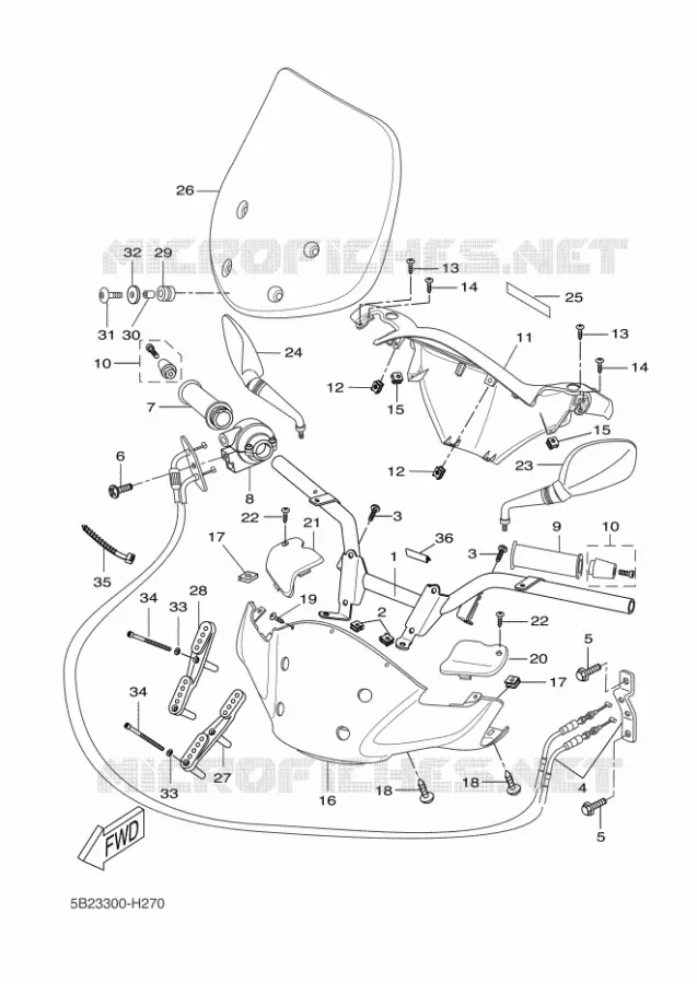 GUIDON ET CABLES Yamaha SCOOTER 250 2012 XCITY  VP250 XCITY