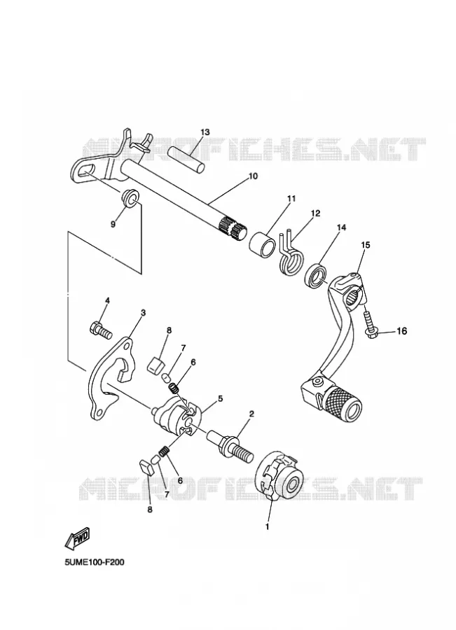 AXE DE SELECTEUR / PEDALE Yamaha MOTO 250 2012 WRF  WR250F