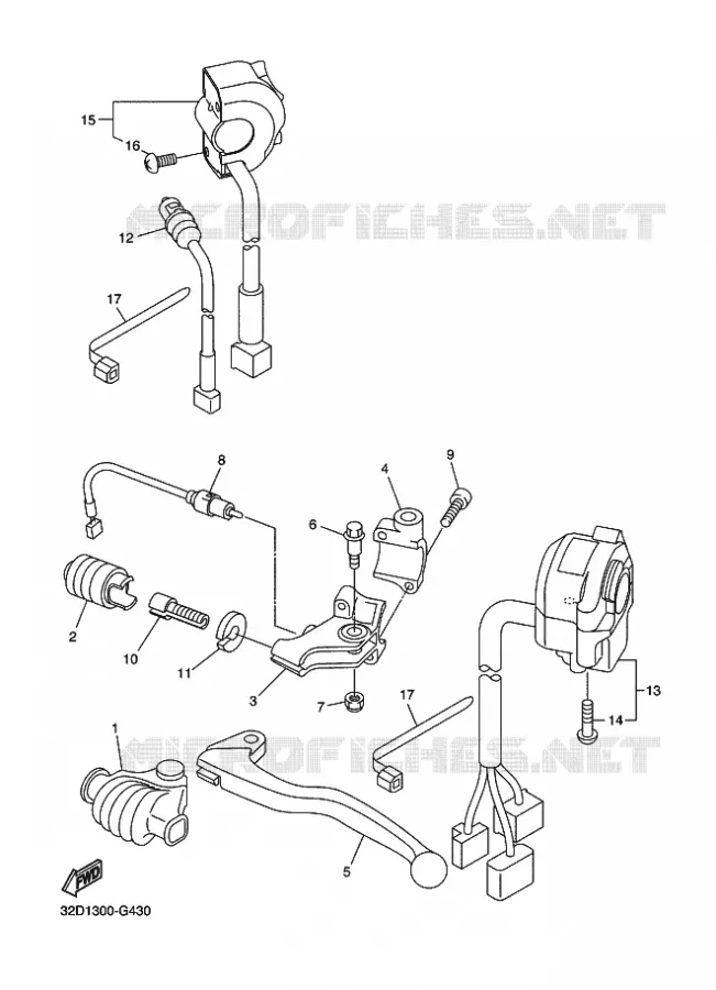 COMMODO / LEVIER Yamaha MOTO 250 2012 WR-R  WR250R