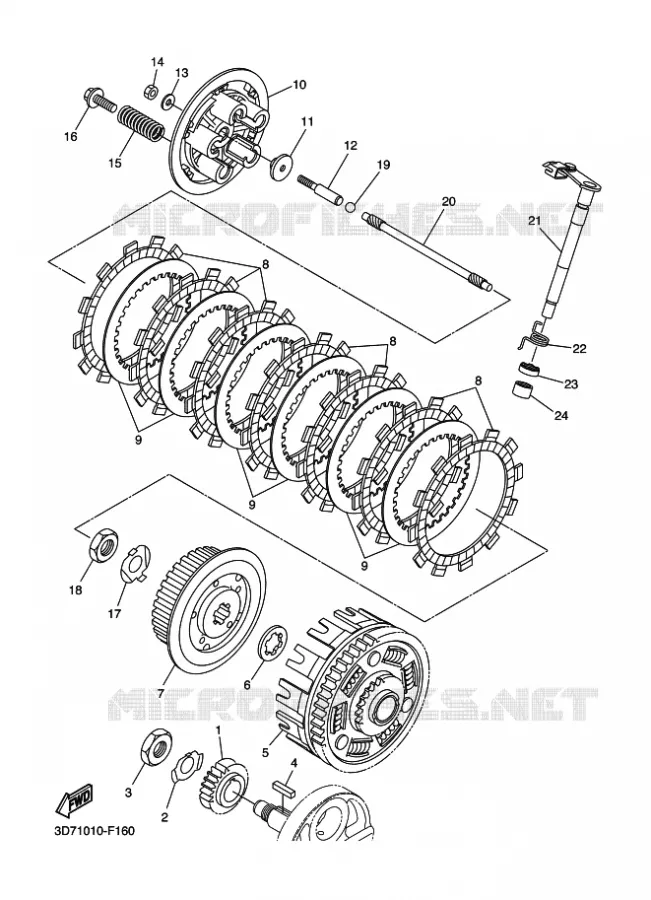 EMBRAYAGE DE DEMARREUR Yamaha MOTO 250 2012 WR-R  WR250R