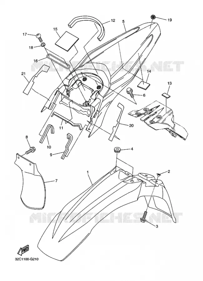GARDE BOUE Yamaha MOTO 250 2012 WRX  WR250X