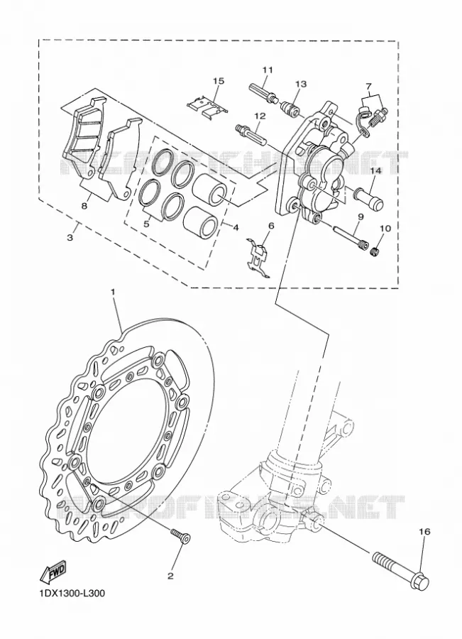 ETRIER DE FREIN AVANT Yamaha MOTO 450 2012 WRF  WR450F