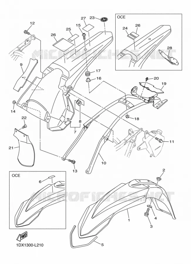 GARDE BOUE Yamaha MOTO 450 2012 WRF  WR450F