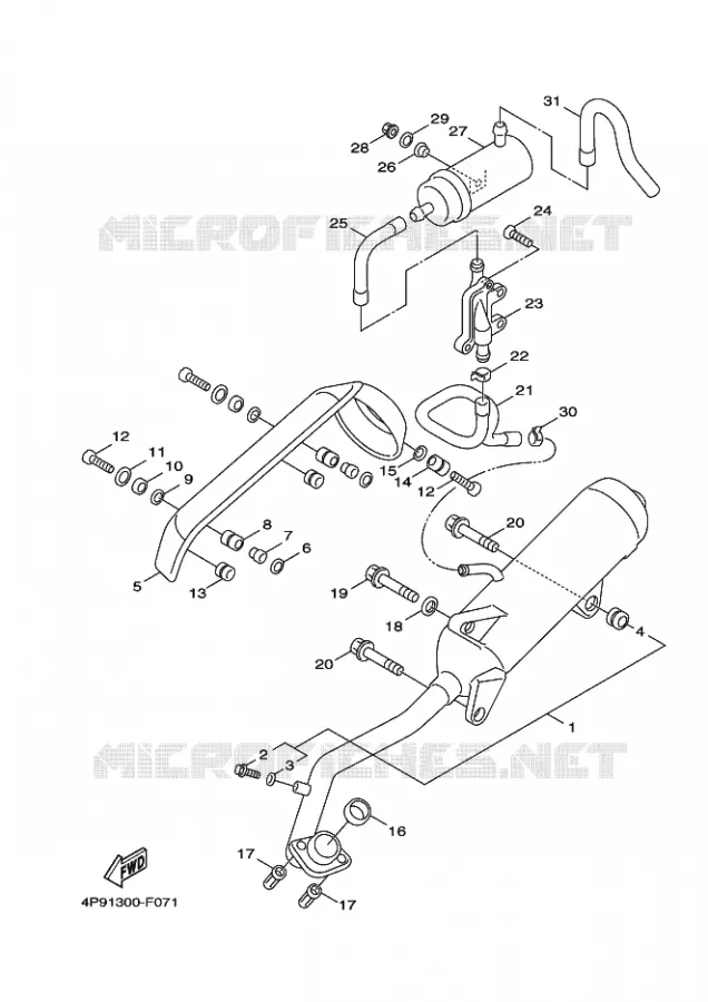 ECHAPPEMENT Yamaha SCOOTER 125 2012 CYGNUS  XC125
